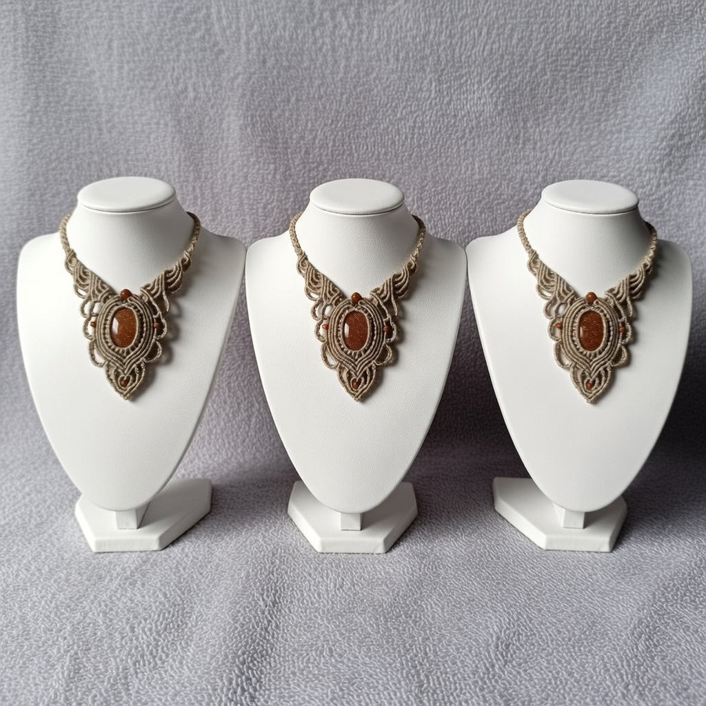 Sparkling Goldstone Boho Macramé Pendant | Hariom Creations