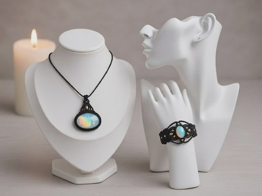 Moonstone Macramé Jewelry Set | Hariom Creations