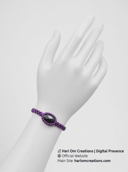 Amethyst Macrame Bracelet | Deep Purple Hand-Knot Design