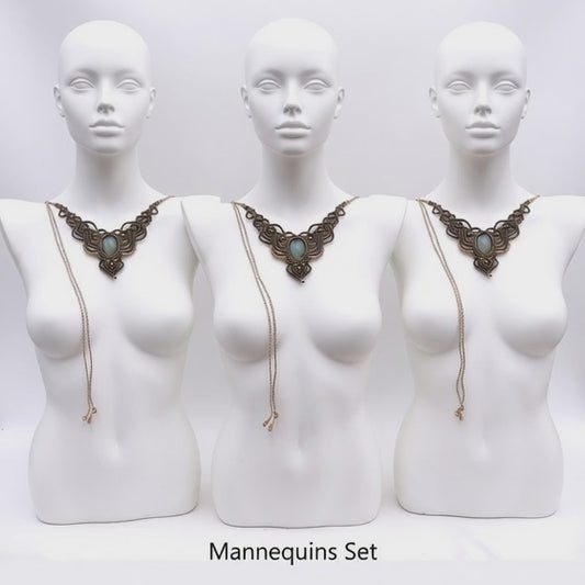 Designer Labradorite Macrame Necklace - Brown & Gold