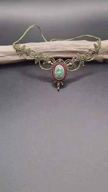 Intricate Leaf Macrame Gemstone Necklaces | Hari Om Creations
