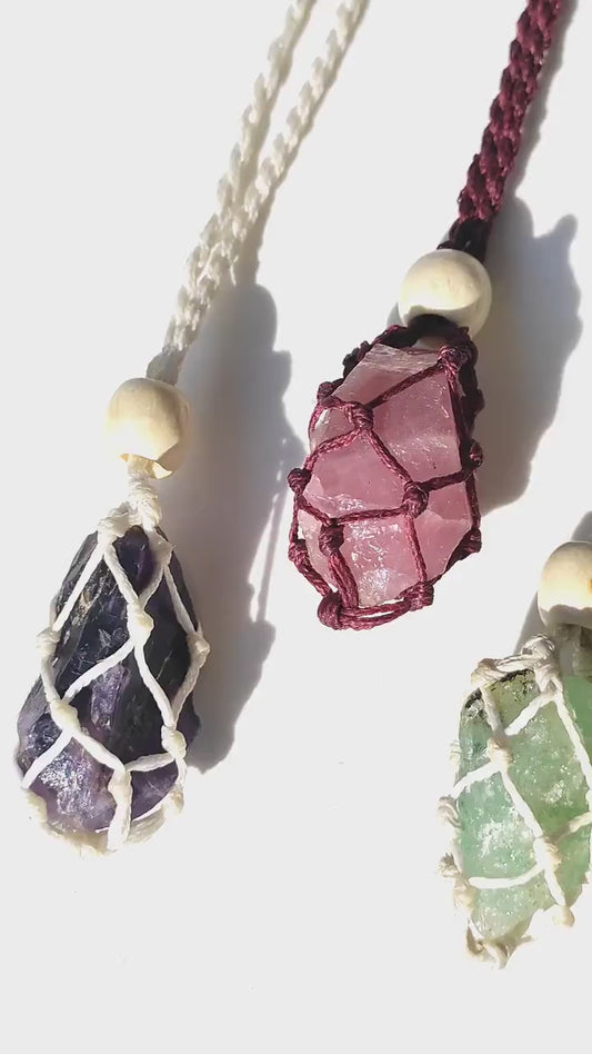 Statement Macrame Necklaces & Healing Stones | Hari Om Creations