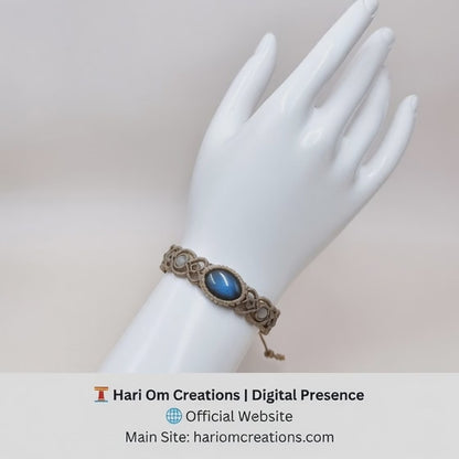 Labradorite Macrame Bracelet - Slim Hand-Knotted Design