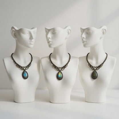 Handmade Labradorite Macramé Necklace | Hariom Creations