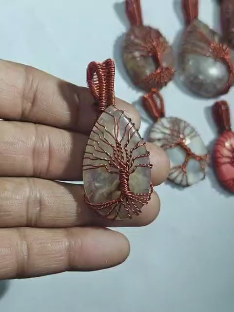 Teardrop Tree of Life Pendant | Handmade Wire Wrap Jewelry